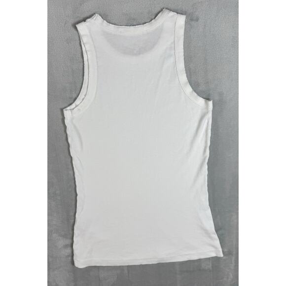Crown Jewel White Ribbed Cotton Tank Top Women’s M Made in USA - Picture 10 of 10
